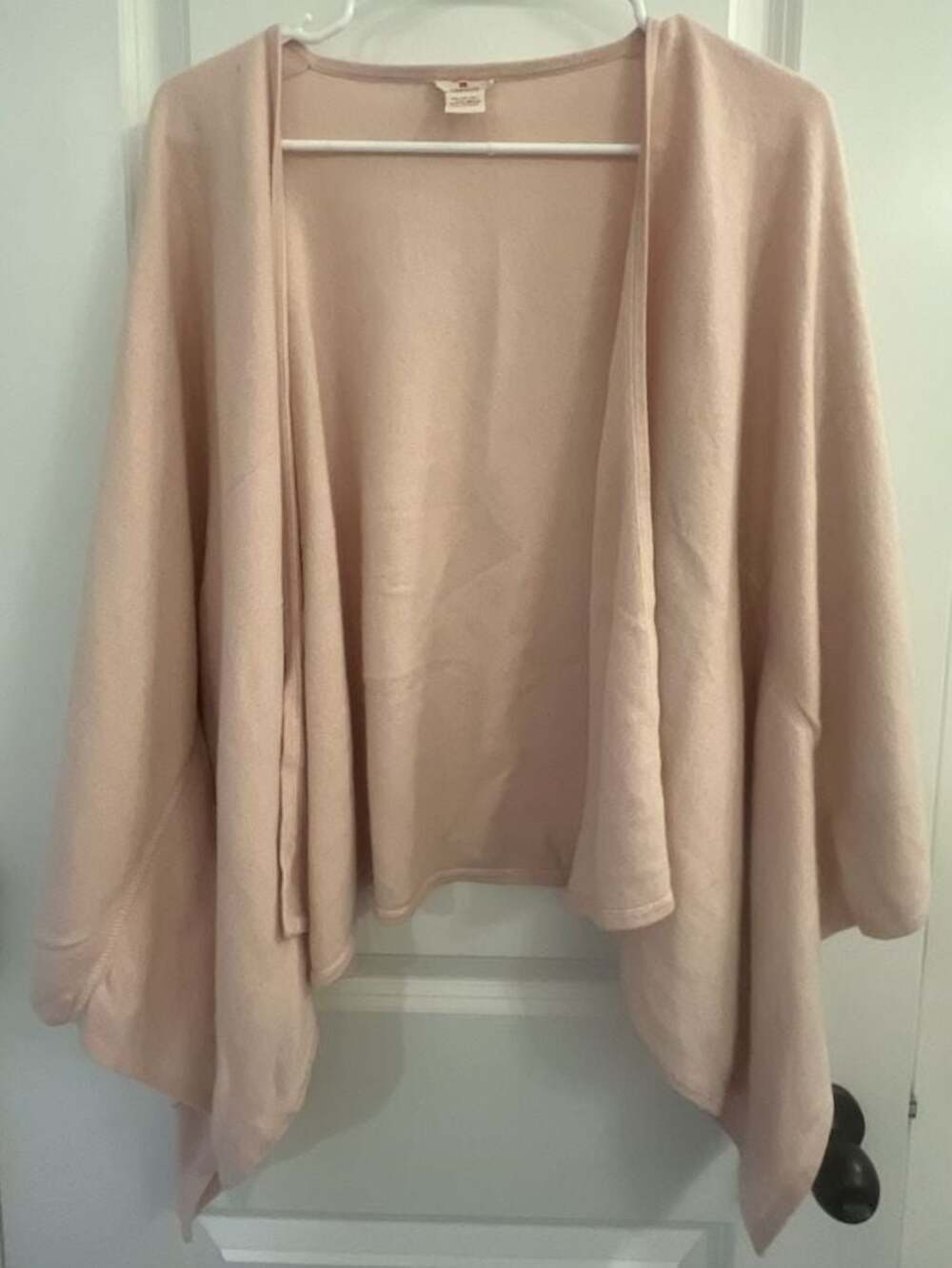 RedEnvelope Women's Light Pink Open Front Silk and Cashmere Blend Shawl Wrap
